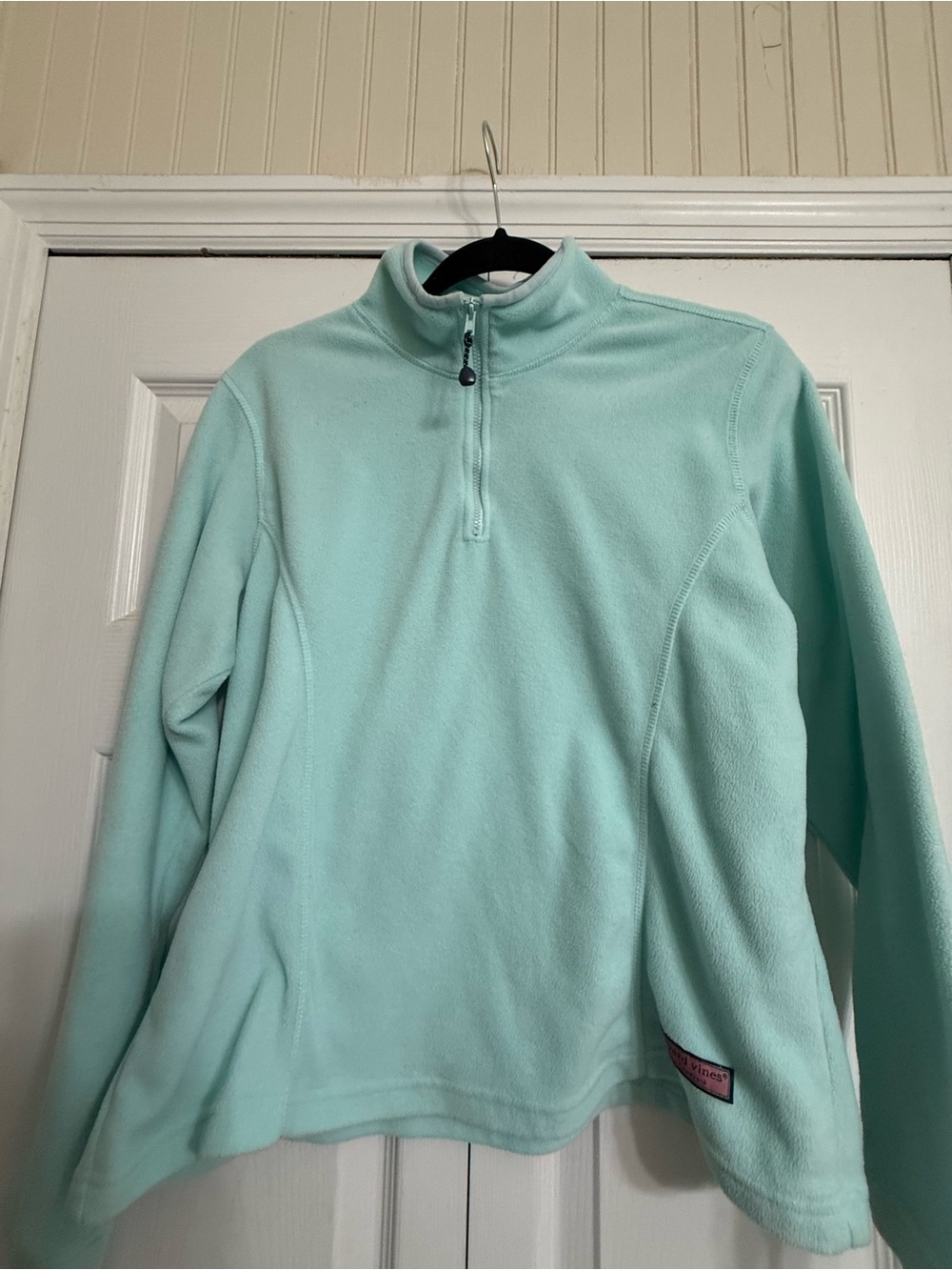 Vineyard Vines Women's Light Aqua Half-Zip Fleece Pullover